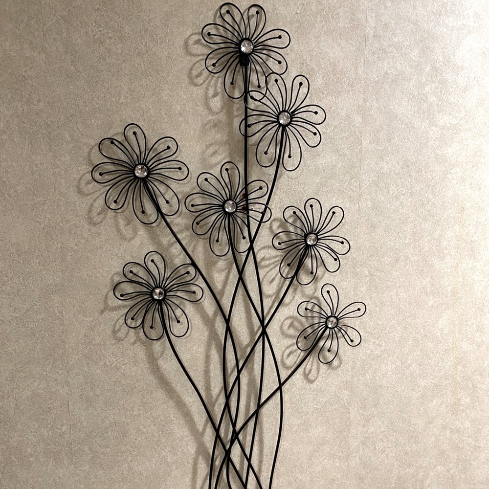 20x40” Metal Flowers w/Gemstones Wall Art 🖼 🌺 💎